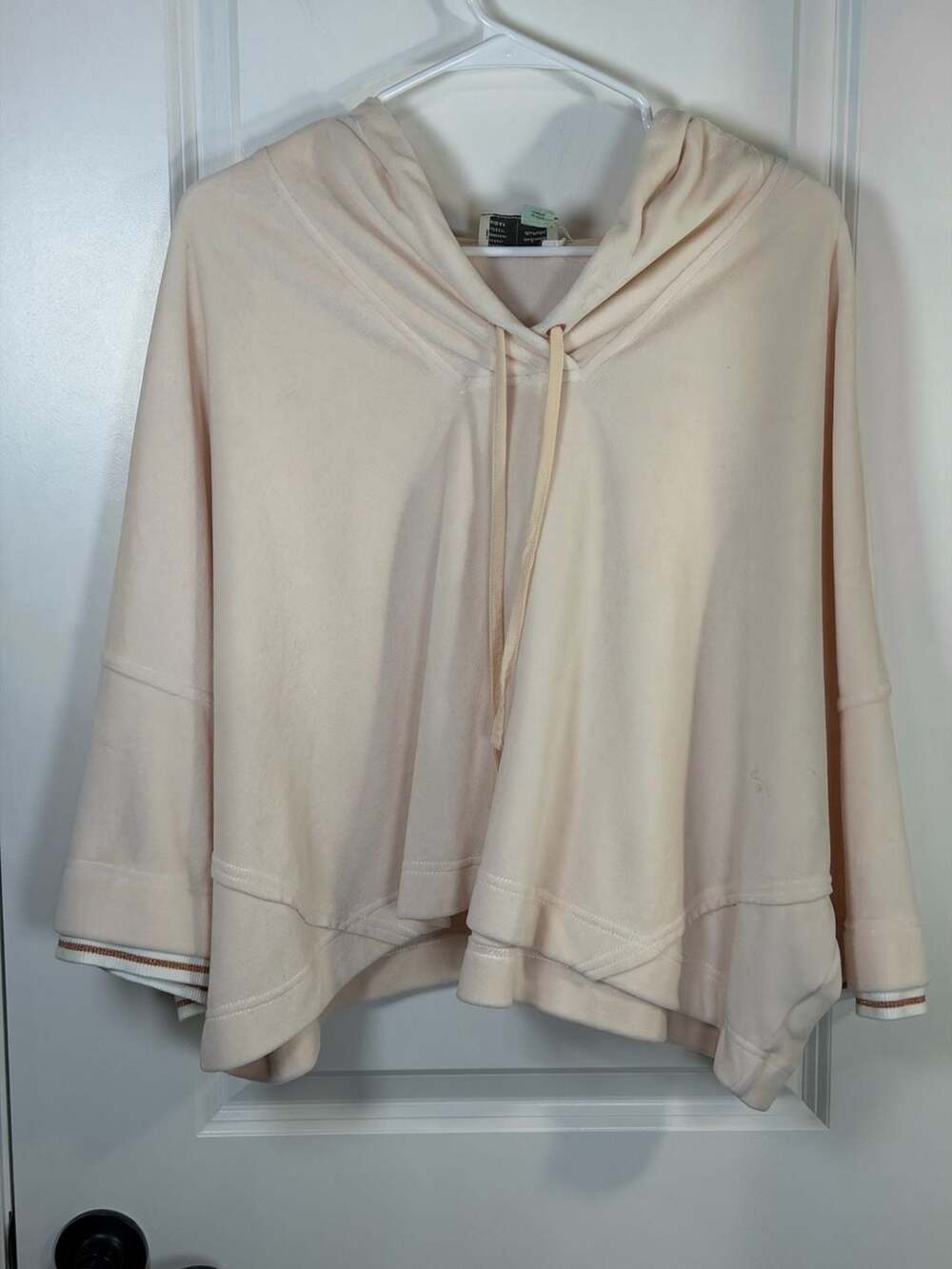 Saturday/Sunday Anthropologie Oversized Poncho Hoodie with Striped Cuffs Size S